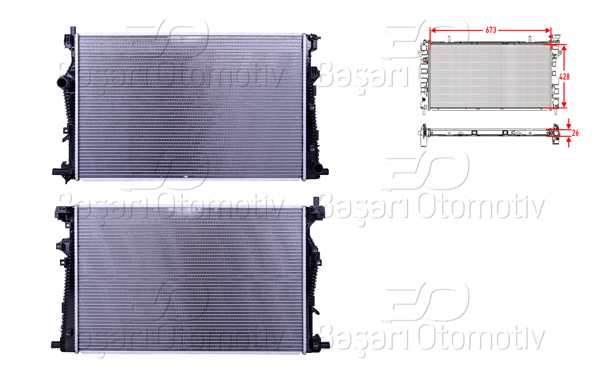 WISCO 3114069-00 | Su Radyatörü Brazing Mt 673X428x26 Jeep Cherokee (Kl) 2.0-2.2 Crd-2.4-3.2 18 >