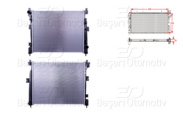 WISCO 3114072-00 | Su Radyatörü Brazing Mt 636X518x26 Jeep Grand Cherokee (Wk) 3.0 Crd-3.6 V6 10 >