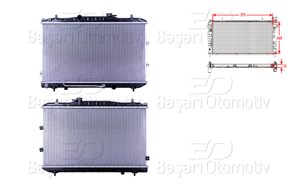 WISCO 3114075-00 | Su Radyatörü Brazing At 375X668x16 Kia Cerato (Ld) 1.6 04-09