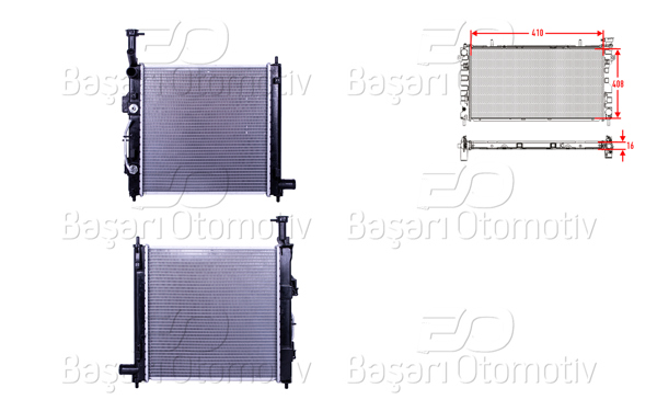 WISCO 3114076-00 | Su Radyatörü Brazing At 410X408x16 Kia Picanto (Ja) 1.0-12 17 >