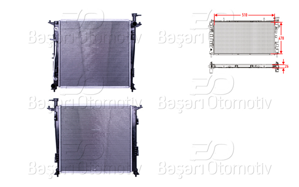 WISCO 3114077-00 | Su Radyatörü Brazing At 510X478x26 Kia Sorento (Um) 2.0-2.2 CRDI 15 >