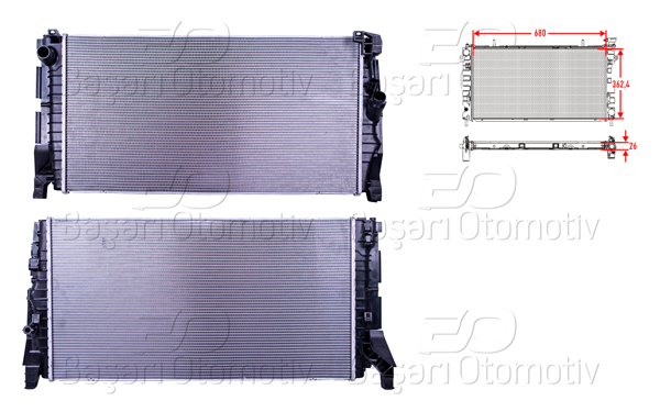 WISCO 3114097-00 | Su Radyatörü Brazing Mt 680X362,4X26 Mini Cooper (F55-F56-57) 1.5-2.0 13 > / Clubman (F54) 2.0 14 >