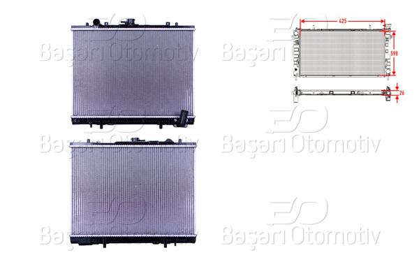 WISCO 3114103-00 | Su Radyatörü Brazing Mt 425X598x26 Mitsubishi L200 (K7_T, K6_T, K5_T) 2.5 TD 96-07