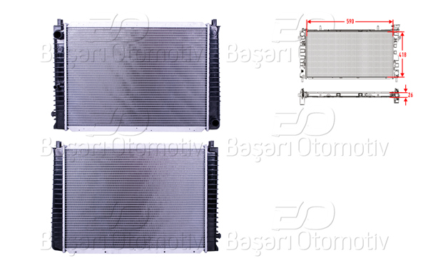 WISCO 3114166-00 | Su Radyatörü Brazing Mt 590X418x26 Volvo 940 (944) 2 94-98