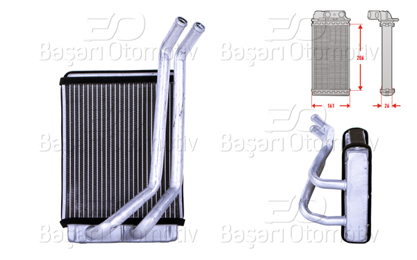 WISCO 3133009-00 | Kalorifer Radyatörü Brazing 205X166 mm Hyundai Santa Fé I (Sm) / Santa Fe 2.0 2.0Crdı 2.4 16V 2.7 4X4 01-06