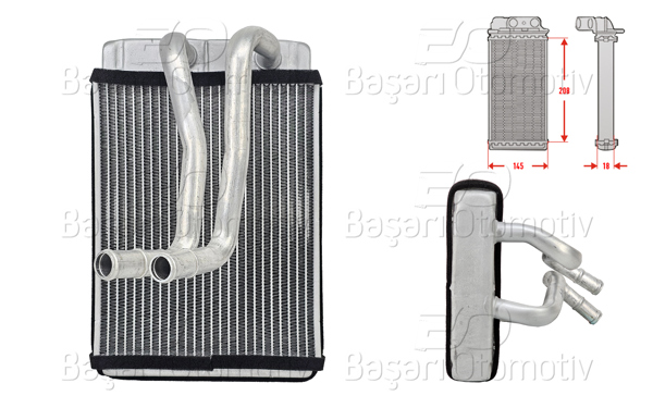 WISCO 3133014-00 | Kalorifer Radyatörü Brazing 205X167 mm Hyundai Sonata 4 (Ef) / Sonıca 2.0 16V .4 16V 2.7 V6 98-04