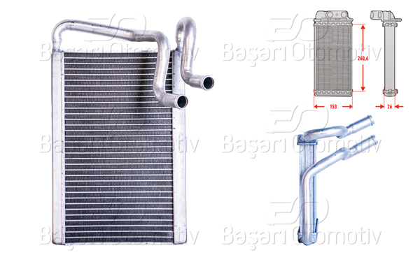 WISCO 3143540-00 | Kalorifer Radyatörü Brazing Mt-At 270X154 mm Hyundai H 1 Cargo 2.0 CRDI 08 >