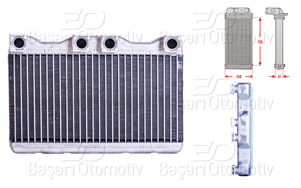 WISCO 3143555-00 | Kalorifer Radyatörü Brazing 135X268 mm BMW E38 7 725 Tds 728 I 730 D 740 D 750 I 94 >