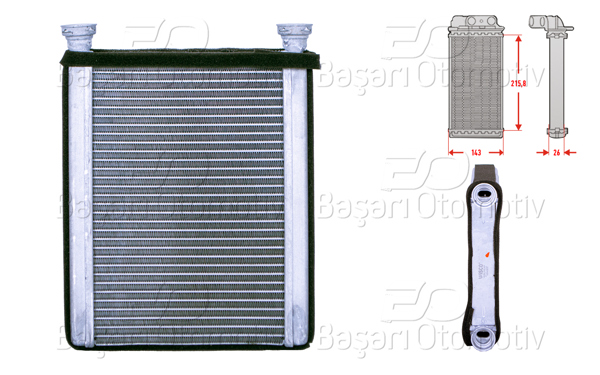 WISCO 3143605-00 | Kalorifer Radyatörü Brazing 218X143 mm Toyota Corolla 01-04