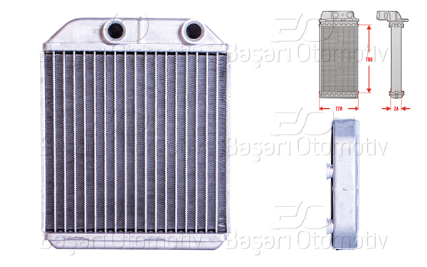 WISCO 3143621-00 | Kalorifer Radyatörü Brazing 180X177 mm Volvo S40 (644) 1.8 95-03 V40 Sw (645) 1.6 95-04