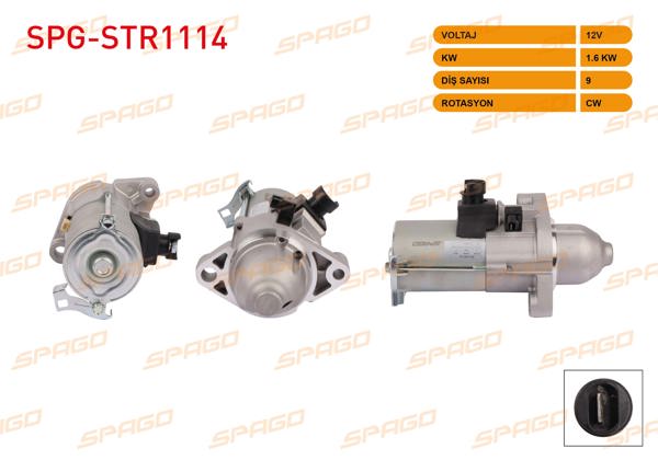 SPAGO SPG-STR1114 | Marş Motoru 12V 1.6Kw 9 Dıs Cw (Str4835) Honda Accord VII 2.0-2.4 03-08