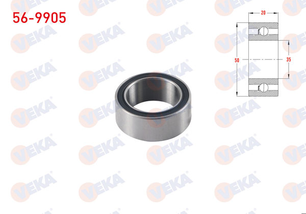 VEKA 56-9905 | Universal Klima Rulmanı 35X50x20