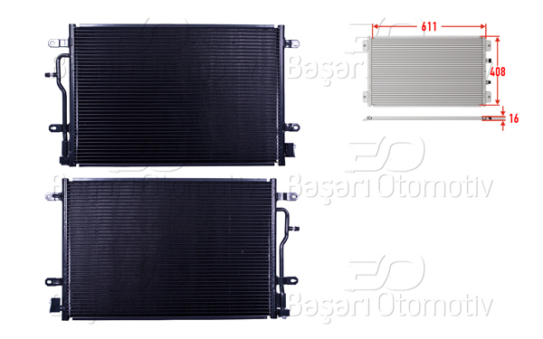 WISCO 1143067-00 | Klima Radyatörü 611X408x16 Audi A4 1.6 1.8 T1.9 TDI 2.0 2.0 FSI 2.4 2.5 TDI 3.0 02 >