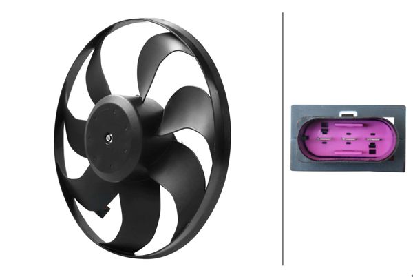 HELLA 8EW366420-281 | Fan Motoru 350mm Bora 99 > 05 Golf IV 98 > 06 Leon 00 > 06 Toledo 99 > 04 Aqn Bde Arl Aue