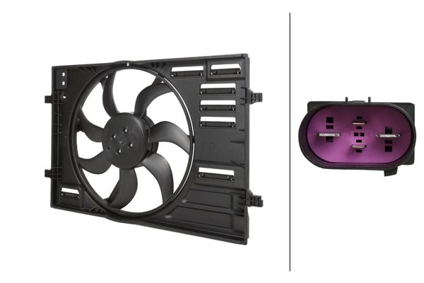 HELLA 8EW366420-401 | Fan Motoru Davlumbazlı Kit (445mm 370W) Leon Octavia III Golf VII