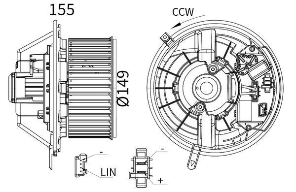 MAHLE AB 433 000S | Kalorifer Motoru (Mercedes-Benz A Series (W169) A160-180-200 04-12 / B Series (W245) 05-11)