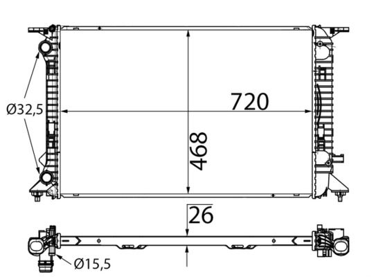 MAHLE CR905000S | Radyatör VW A4-A5 1.8-2.0 Tfsi 2.0 TDI 720X480