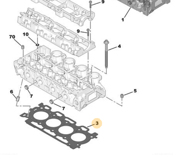 MOPAR (PSA) 0209.AG | Silindir Kapak Contası 206 307 Dıpper Nemo C31.4 HDI