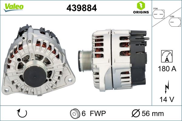 VALEO 439884 | Alternatör 12V 180A Iveco Daily 2.3 3.0 14 >