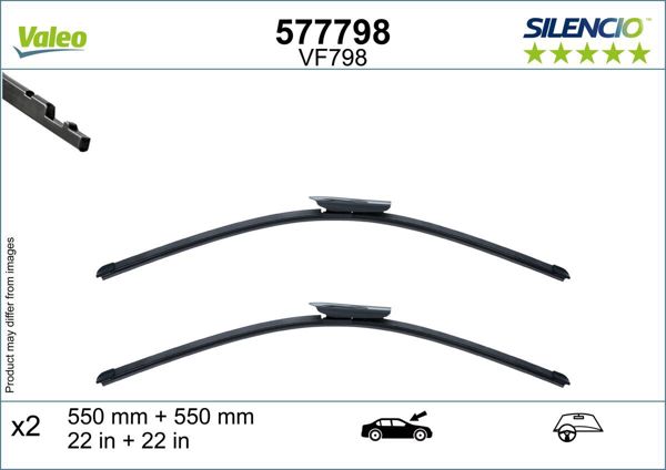 VALEO 577798 | On Silecek 550 + 550mm Mercedes W206 W214 21 >