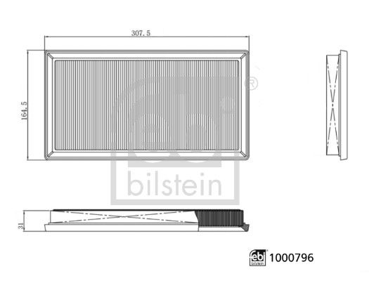 FEBI BILSTEIN 1000796 | Hava Filtresi Passat-Tiguan-Tayron-A3-Q3-Leon-Formentor-Kodiaq-Superb Dxdb-Duca-Eanb 1,5 TSI 24 -