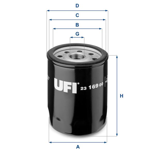 UFI 23.169.00 | Yağ Filtresi (Fiat Uno 45 Alfa Romeo 145 146 1.4 1.6 94 -)