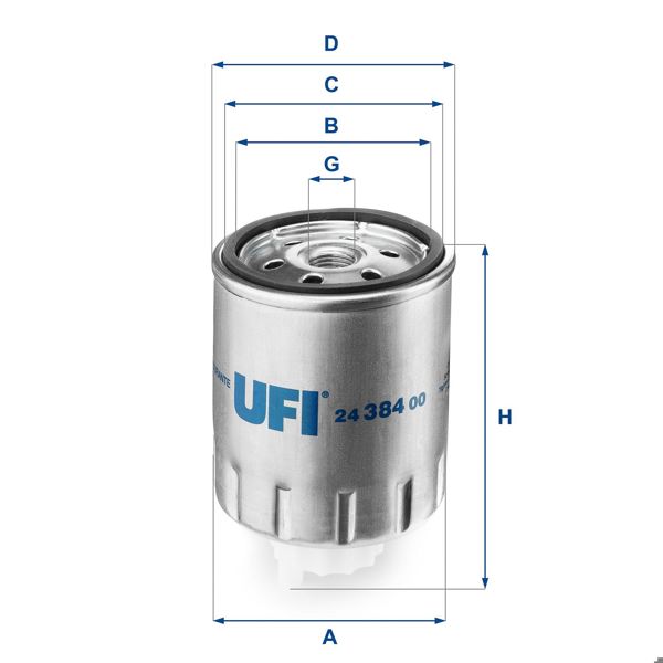 UFI 24.384.00 | Yakıt Filtresi (Renault R19 1.9D 1.8 Laguna I 2.2D Master 2.5D)