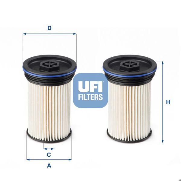 UFI 26.071.00 | Mazot Filtresi Chevrolet Captiva 2.0 Dizel Opel Antara 2.2 CDTI Çiftli Uzun Tip