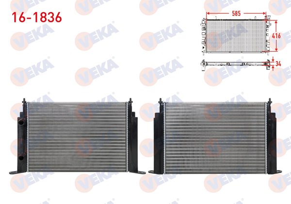 VEKA 16-1836 | Su Radyatörü Mekanik Fiat Stilo (192) 1.8 16V M-T Ac + /-2001-2005