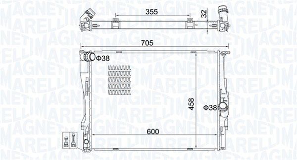 MAGNETI MARELLI 350213160700 | Su Radyatörü E81-E82-E87-E88-E90-E91-E92-E93-X1 E84 N45-N45n-N46-N46n 05-15