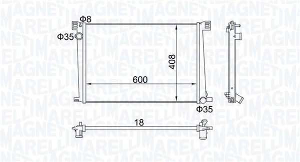 MAGNETI MARELLI 350213168600 | Su Radyatörü Mini R55-R56-R57-R58-R60-R61 Bm 06-16