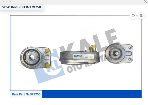 KALE 379750 | Yağ Soğutucu Chery Omoda 5 Tıggo 7 Pro Tıggo 8 Pro 1.6Tgdı 23-(Soğutucu Kutuk) Yağ Soğutucu