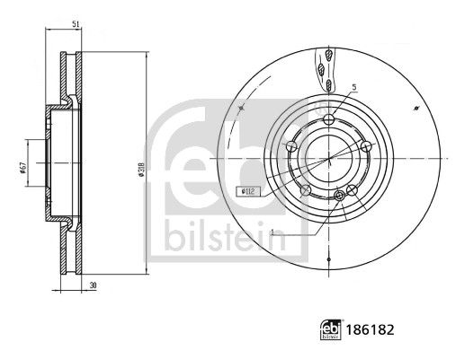 FEBI BILSTEIN 186182 | M.Benz C118-X247 Glb Ön Disk (Adet) A2474210712 | 1 Adet