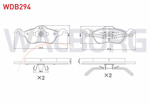WALBURG WDB294 | Fren Balata Ön Ford Focus I 1.6İ 16V 1998-2004 / Focus I 1.8İ 16V 1998-2004 / Focus I 1.8 TDCI 1998-2004 / Focus I 1.6 TDCI 1998-2004 / Focus I 1.4İ 16V 1998-2004 / Focus I 2.0İ 16V 1998-2004