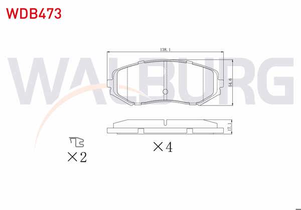 WALBURG WDB473 | Fren Balata Ön Suzuki Grand Vitara II (Jt) 1.6 Vvt-I 2005-/ Grand Vitara II (Jt) 1.9 Ddıs 2005 -