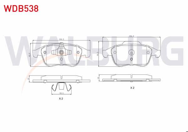 WALBURG WDB538 | Fren Balata Ön Renault Laguna III (Bt0 / 1) 2.0 DCI 2007-/ 2.0İ 16V 2007-/ Megane III 2.0 DCI 2008-2015 / Latitude 1.5 DCI 2011-/ 2.0 DCI 2011-/ Scénıc III 1.6İ 16V 2009-/ 1.5 DCI 2009 -