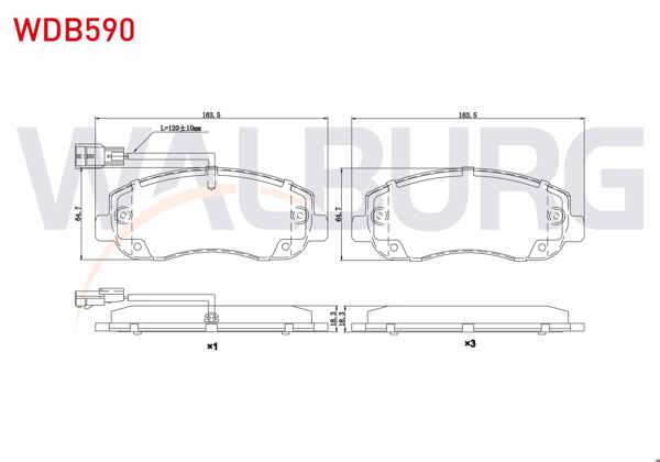WALBURG WDB590 | Fren Balata Ön Fişli Renault Master III (Fv) 2.3 DCI 2010-/ Master III (Fv) 2.5 DCI 2010-/ Opel Movano B 2.3 DCI 2010 -
