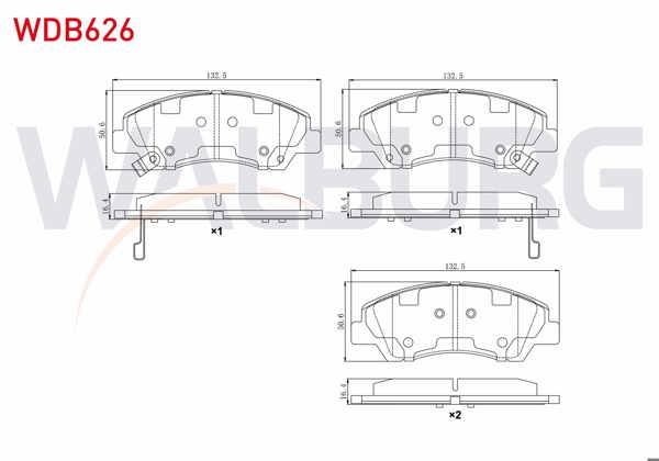 WALBURG WDB626 | Fren Balata Ön Ikazlı Hyundai i10 (Ia) 1.2 2013-/ Hyundai i10 (Ia) 1.0 2013 -