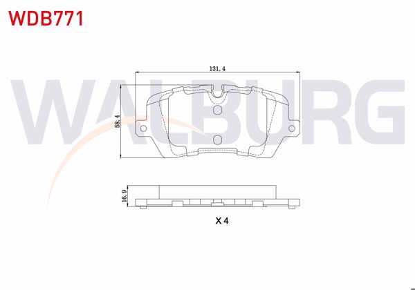 WALBURG WDB771 | Fren Balata Arka Land Rover Range Rover IV (Lg) 3.0 TD 4X4 2012 -