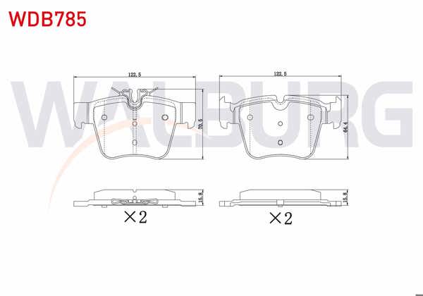 WALBURG WDB785 | Fren Balata Arka Mercedes Glc (X253) 250 2015 -