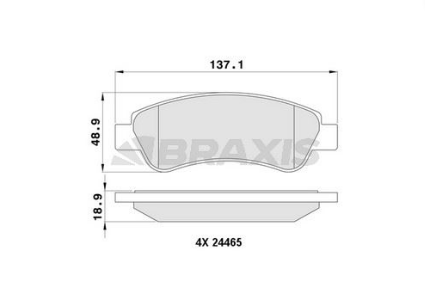 BRAXIS AA0066 | Ön Fren Balatası Berlingo II Partner II C2 C3 C4 Xsara Picasso P207 P208 P2008 P301 Ds3 Cactus
