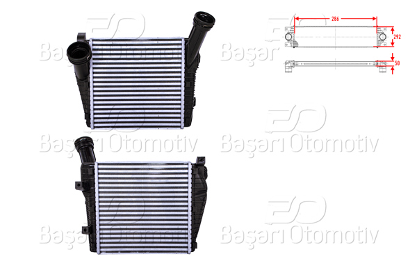 WISCO 1113291-00 | Turbo Radyatörü (Intercooler) 286X292x50 VW Touareg 3.0 V6 Audi Q7 3.0 TDI 04 >