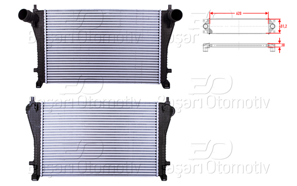 WISCO 1114140-00 | Turbo Radyatörü (Intercooler) 620X401,2X30 VW Golf 7 Passat Seat Leon Skoda Octavia Audi A3 1.8 TFSI 2.0 TSI 13 >
