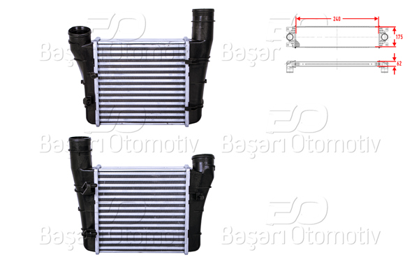 WISCO 1114146-00 | Turbo Radyatörü (Intercooler) 240X175x62 Audi A4 1.9 TDI 2.0 TDI 01 >
