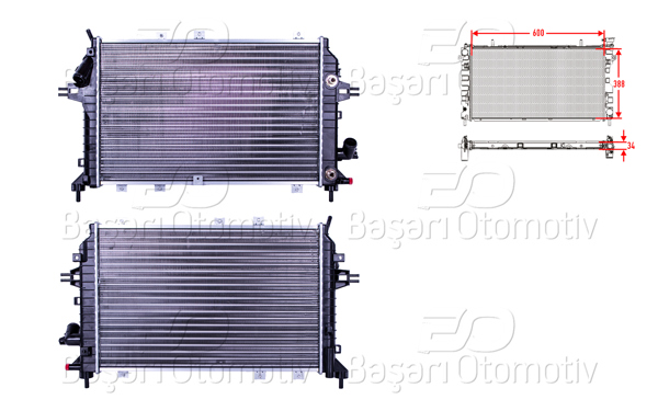 AUTOLUX 2113011-22 | Su Radyatörü Mekanik At 600X388x34 Opel Zafira B 1.9 CDTI 05 >