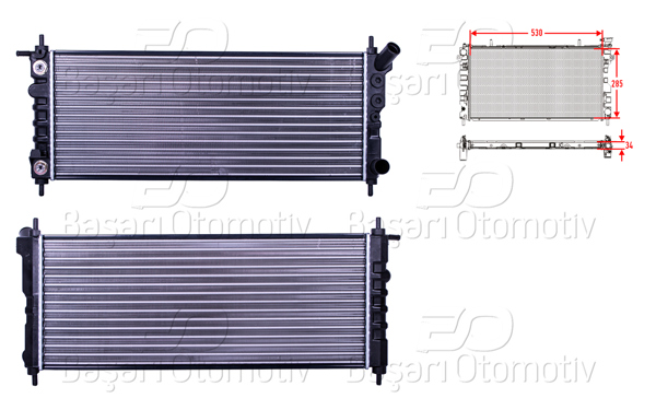 AUTOLUX 2113023-22 | Su Radyatörü Mekanik At 530X285x34 Opel Corsa B 1.2 Otomatik Zıncırlı Motor 97 >