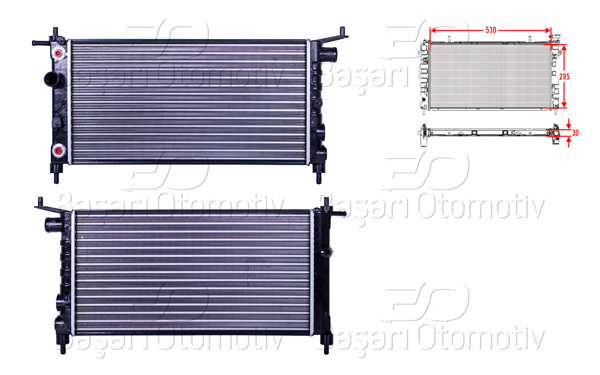 AUTOLUX 2113038-22 | Su Radyatörü Mekanik At 530X285x30 Opel Corsa B Combo B Otomatik 1.4 8V 93 >