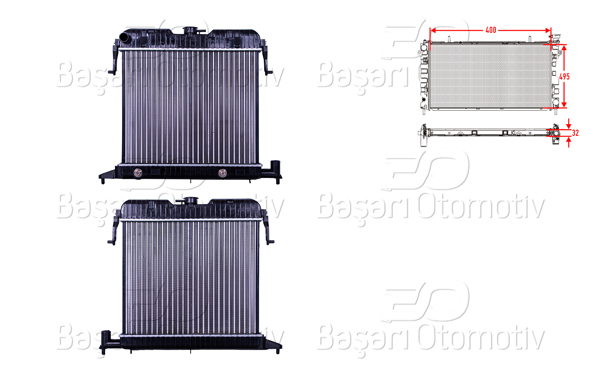 AUTOLUX 2113063-22 | Su Radyatörü Mekanik At 400X495x32 Opel Omega A 1.8 86 >