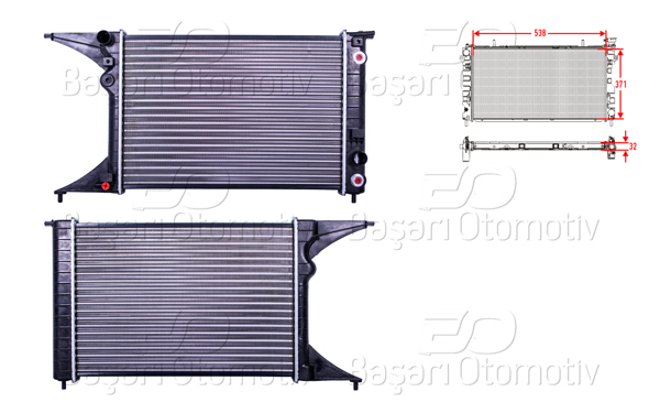 AUTOLUX 2113067-22 | Su Radyatörü Mekanik Mt-At 538X371x32 Opel Omega B 16V Otomatik Klimasız
