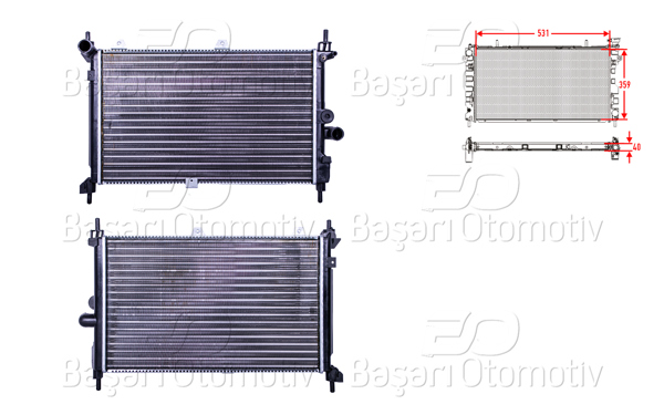 AUTOLUX 2113071-22 | Su Radyatörü Mekanik Mt 531X359x40 Opel Astra F 1.7 TD 91 >